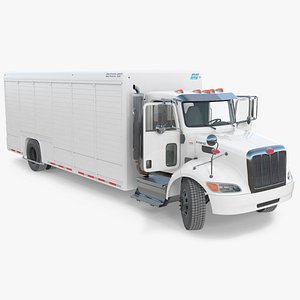 3D Peterbilt 337 Box Truck White Rigged for Maya model