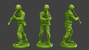 3D model American soldier ww2 Clarinet A15
