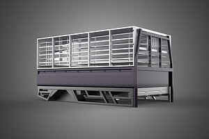 BLACK WHITE FARM CATTLE BAKKIE UTE PICKUP CAGE FOWL POULTRY BIRD TRUCK CARGO TYPE 11
