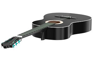 3D black classical guitar