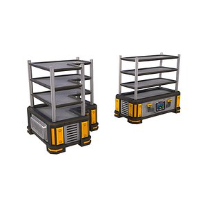SCI-FI Shelving V1 Futuristic Game Ready PBR