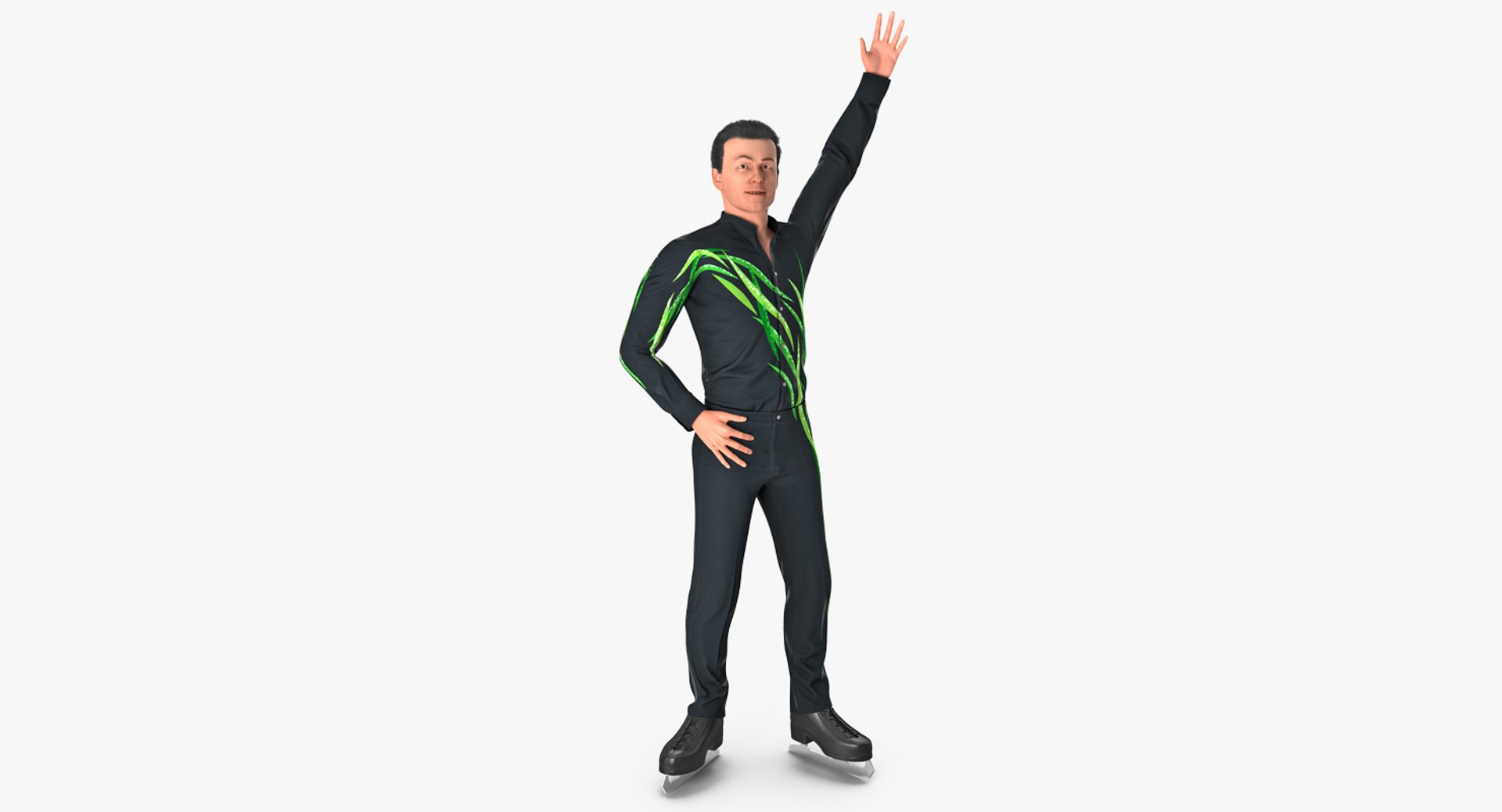 Male Figure Skater Rigged 2 3D Model 3D model preview