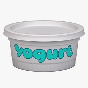 realistic yogurt cup 3D model