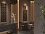 Modelo 3D del interior de un nuevo restaurante chino de estilo zen.