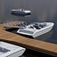 Doca flutuante com barco e rampa