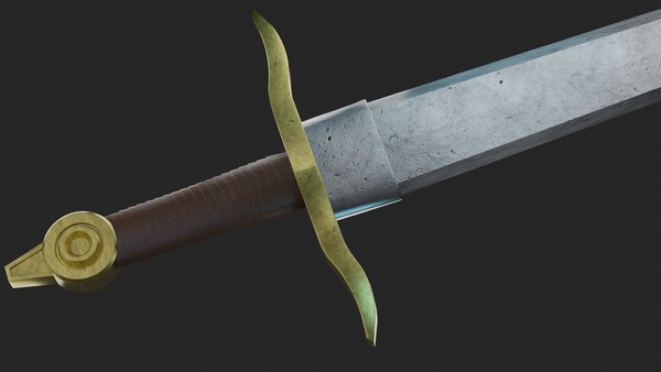 3D Realistic Sword - Steel and Gold model