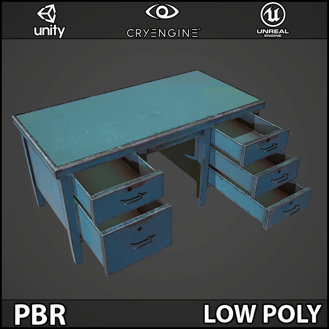 Metal Table 3D Model - TurboSquid 1232224