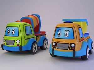 3D toy truck cement mixer model