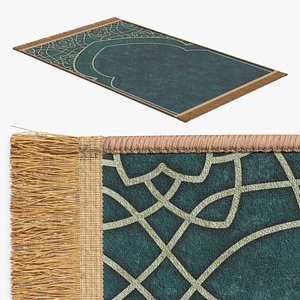 Mihrab Frame Prayer Mat Green 3D model