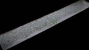 road asphalt cracked long lane part1 photogrammetry 3D model