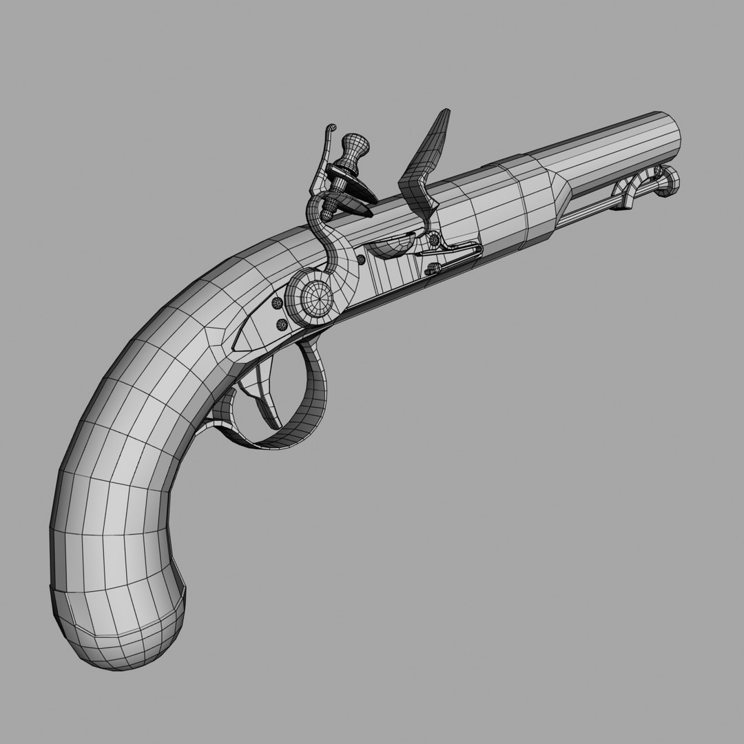 3D Flintlock Pistol - TurboSquid 554242