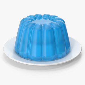 Blue Jelly In Plate
