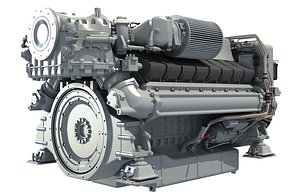 3D marine engine model