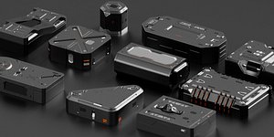 sci-fi boxes futuristic 3d model