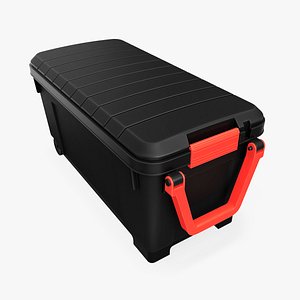 Portable Plastic Storage Trunk Red