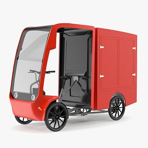 3D Delivery Electric Cargo Bike Red model