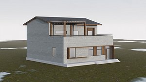 Modern rural self-built house 3D
