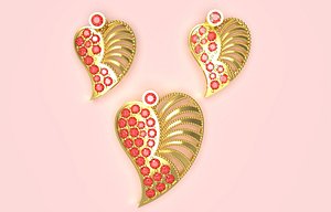 Heart Pendant with Beads
