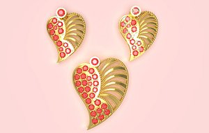 Heart Pendant with Beads