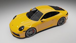 PORSCHE 911 CARRERA 4S 2020 RACING YELLOW 3D model