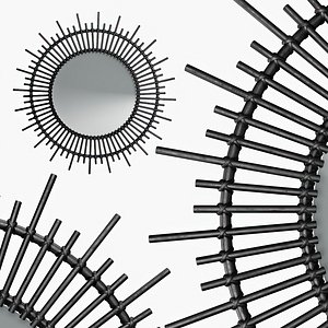 soleil mirror black lacquered model