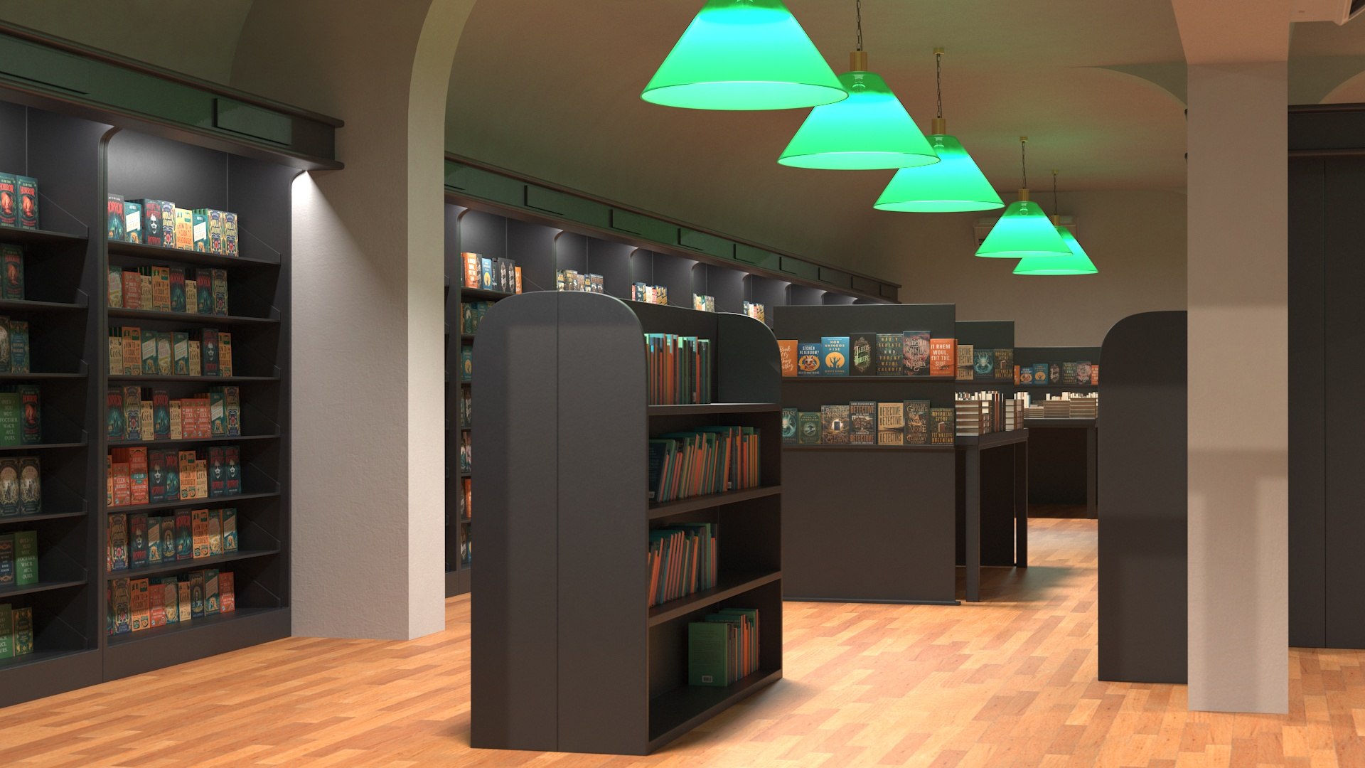 3D Model Book Store Interior - TurboSquid 2302335