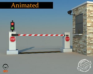 3d model road blocker