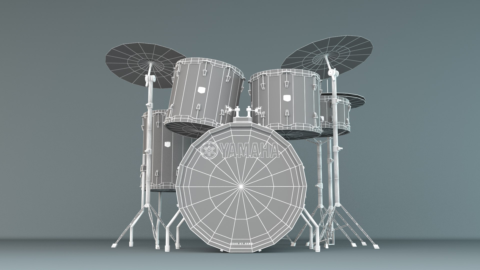3d model yamaha drums kit