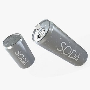 3D Wet Cans of soda 33cl 473ml model