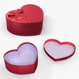 3D Heart Gift Box Packaging Red
