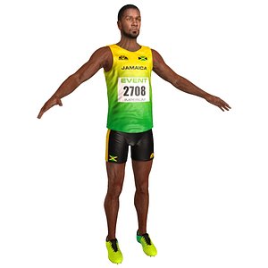 3D sprinter athlete hdr
