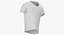 3D model T Shirt Worn Male V Neck Pose 02 White Blank and Banded Heather