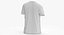 3D model T Shirt Worn Male V Neck Pose 02 White Blank and Banded Heather