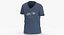 3D model T Shirt Worn Male V Neck Pose 02 White Blank and Banded Heather