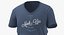 3D model T Shirt Worn Male V Neck Pose 02 White Blank and Banded Heather