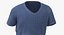 3D model T Shirt Worn Male V Neck Pose 02 White Blank and Banded Heather