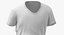 3D model T Shirt Worn Male V Neck Pose 02 White Blank and Banded Heather