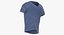 3D model T Shirt Worn Male V Neck Pose 02 White Blank and Banded Heather