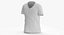 3D model T Shirt Worn Male V Neck Pose 02 White Blank and Banded Heather