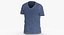 3D model T Shirt Worn Male V Neck Pose 02 White Blank and Banded Heather