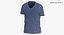 3D model T Shirt Worn Male V Neck Pose 02 White Blank and Banded Heather