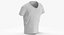 3D model T Shirt Worn Male V Neck Pose 02 White Blank and Banded Heather