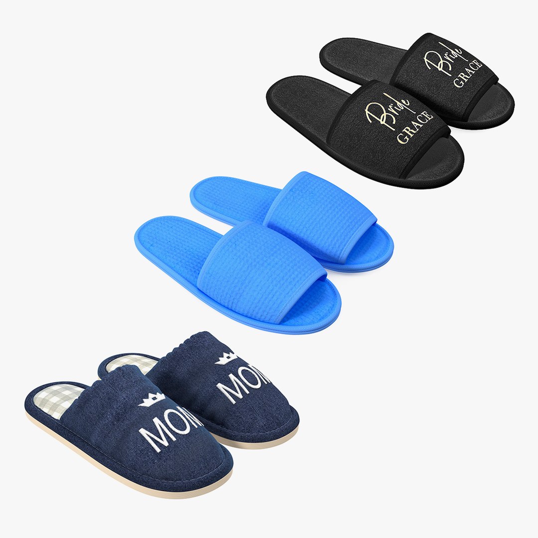 Home Slippers Collection 2 3D model preview
