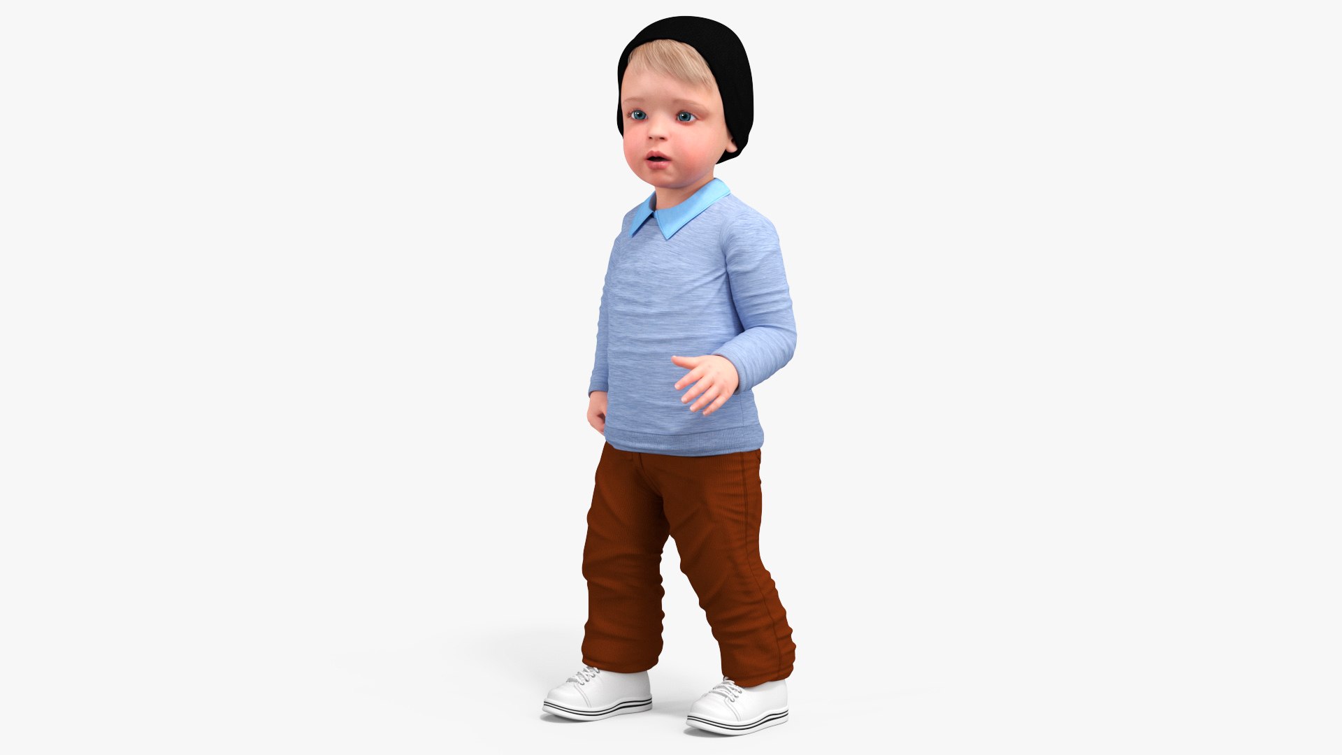 Baby Boys Rigged for Maya Collection 3D model preview