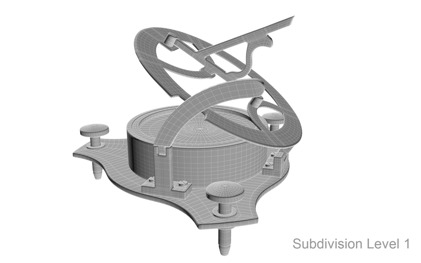 Sundial Compass Open 3D Model - TurboSquid 2027498