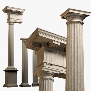 Mutulary Doric column fluting Vignola 3D