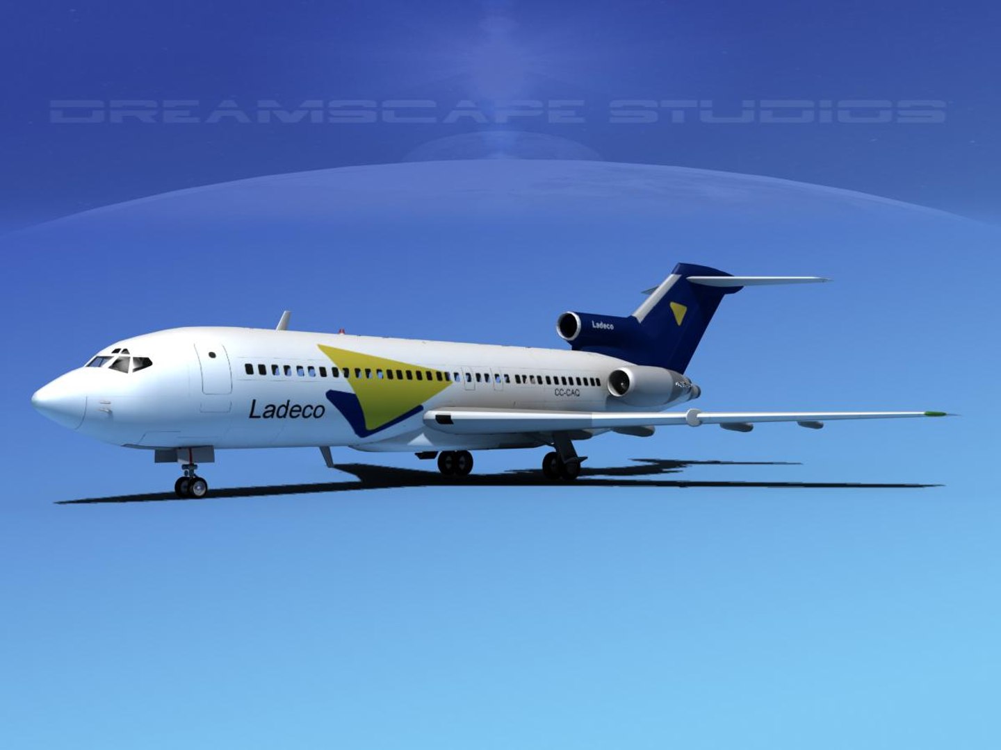 3d Model Airline Boeing 727 727-100