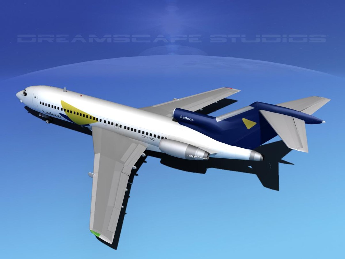 3d Model Airline Boeing 727 727-100