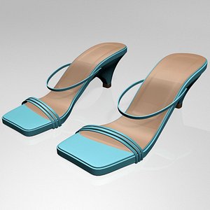 3D stylish square-toe high-heel strappy