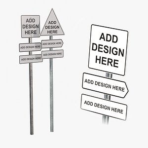 Road Signs Assemblies - Customizable Triangle and Square